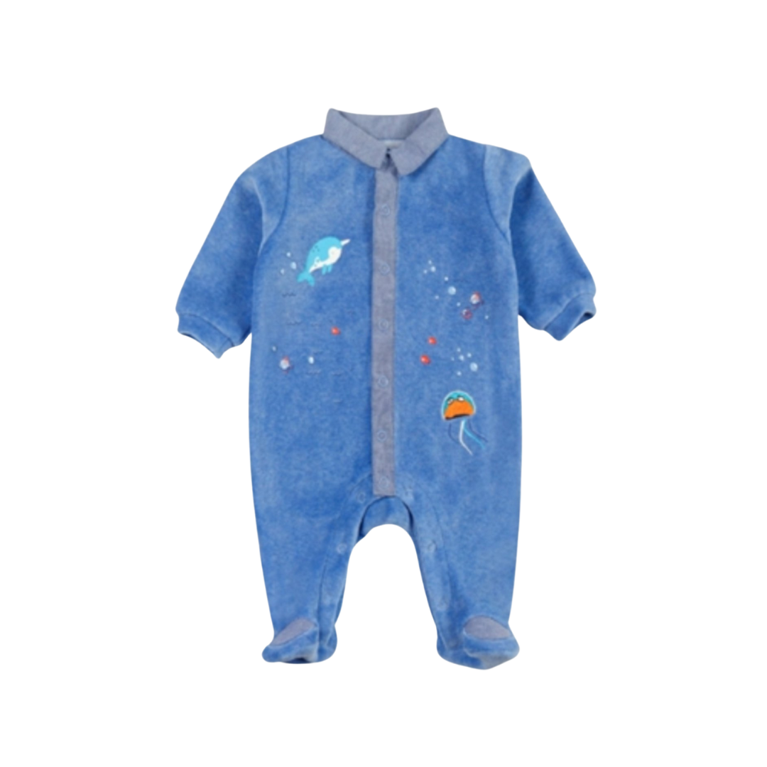 Pijamas enterito de 1 pieza plush azul