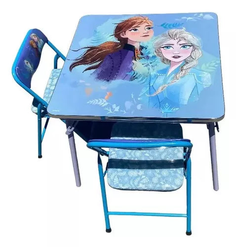 Mesa con dos sillas plegables de Frozen