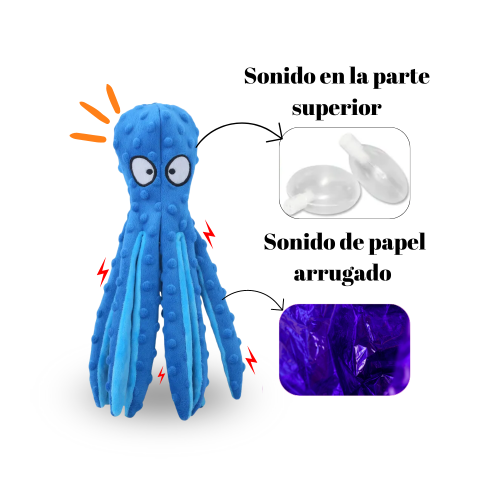 Juguete de pulpo de peluche para mascotas