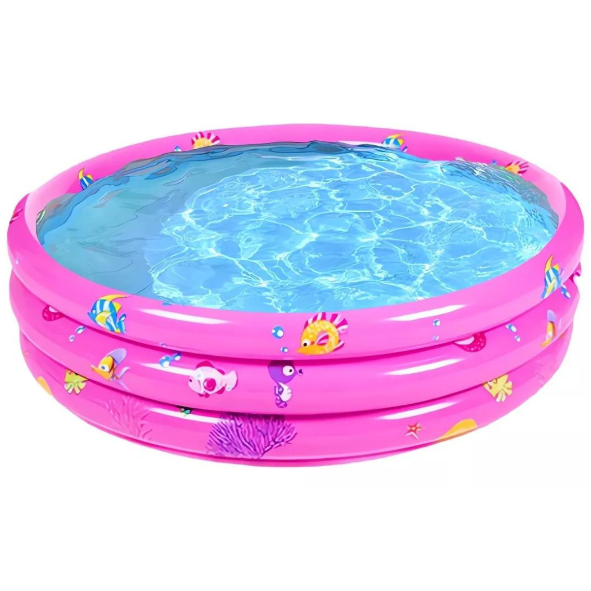 Piscina inflable color rosa de 140 cm