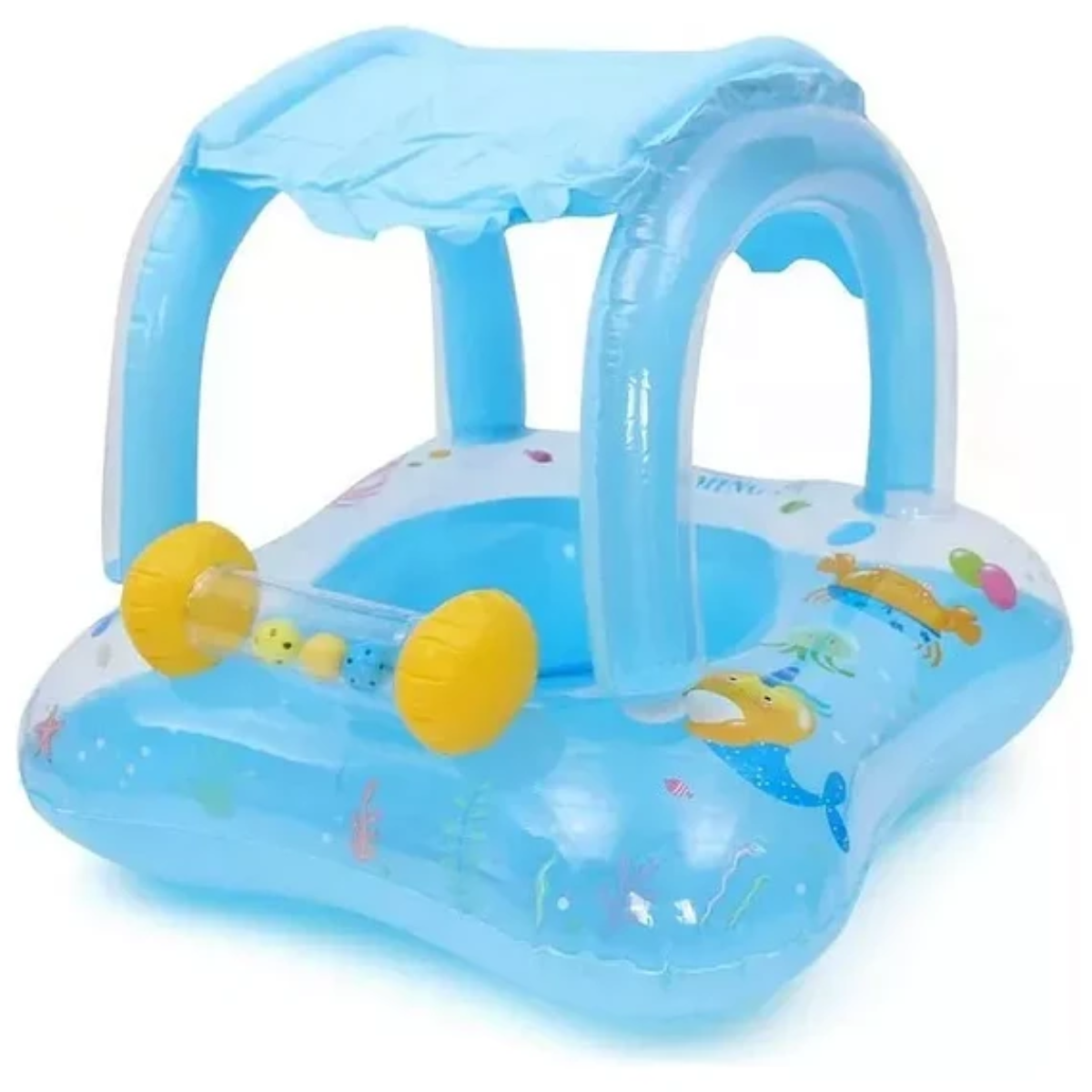 Flotador inflable marino con techo