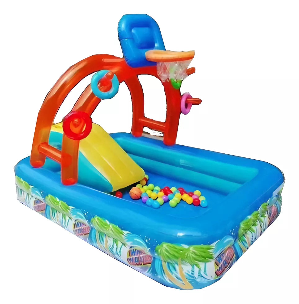 Piscina inflable parque acuático con resbalín