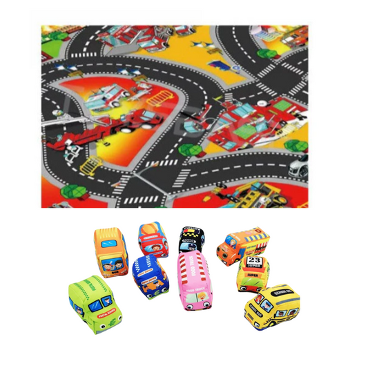 Alfombra de juegos con set de autos