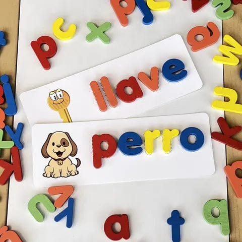 Juego de palabras para deletreo Montessori