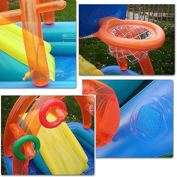 Piscina inflable parque acuático con resbalín