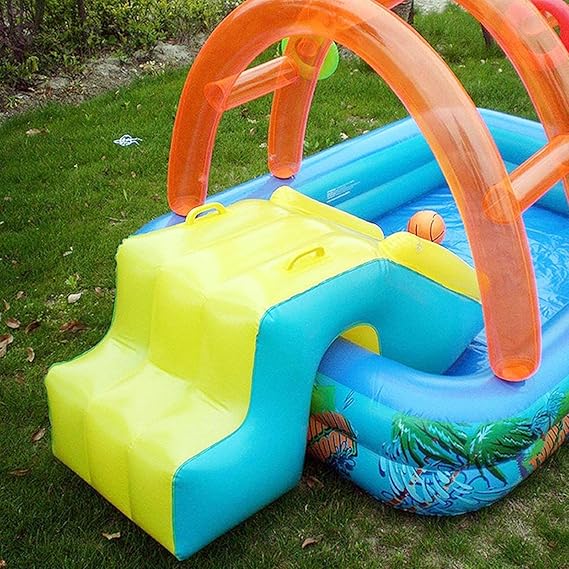 Piscina inflable parque acuático con resbalín