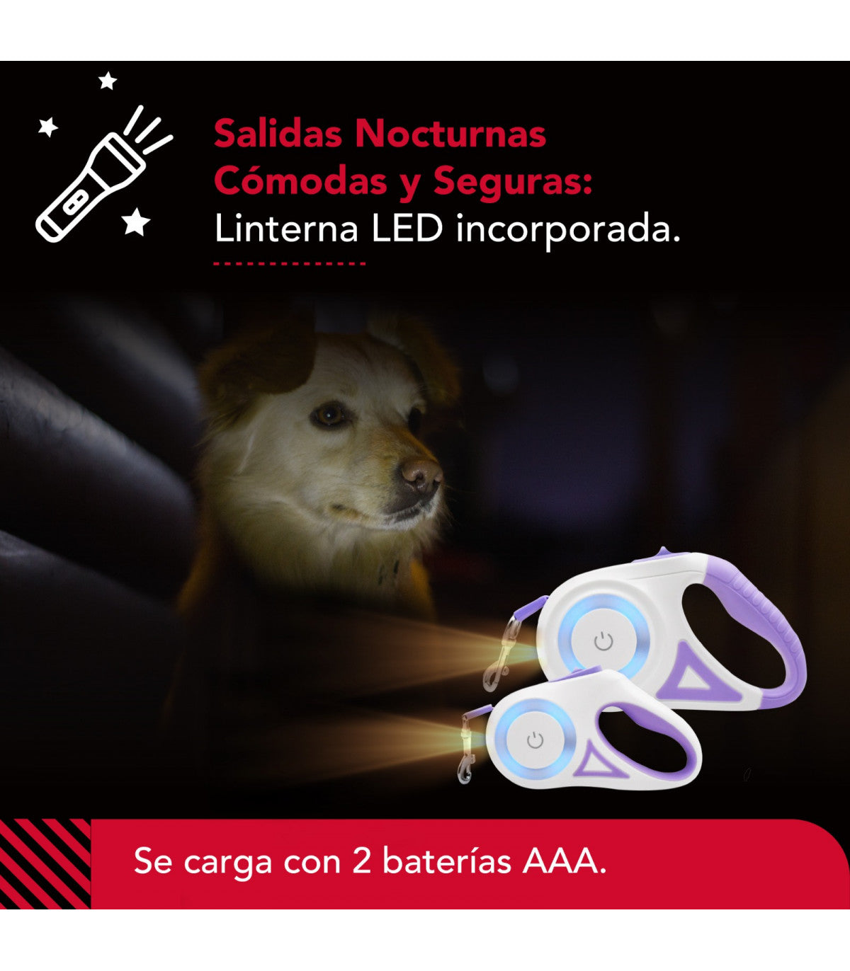 Correa luminosa Thor Light Leash Thorben