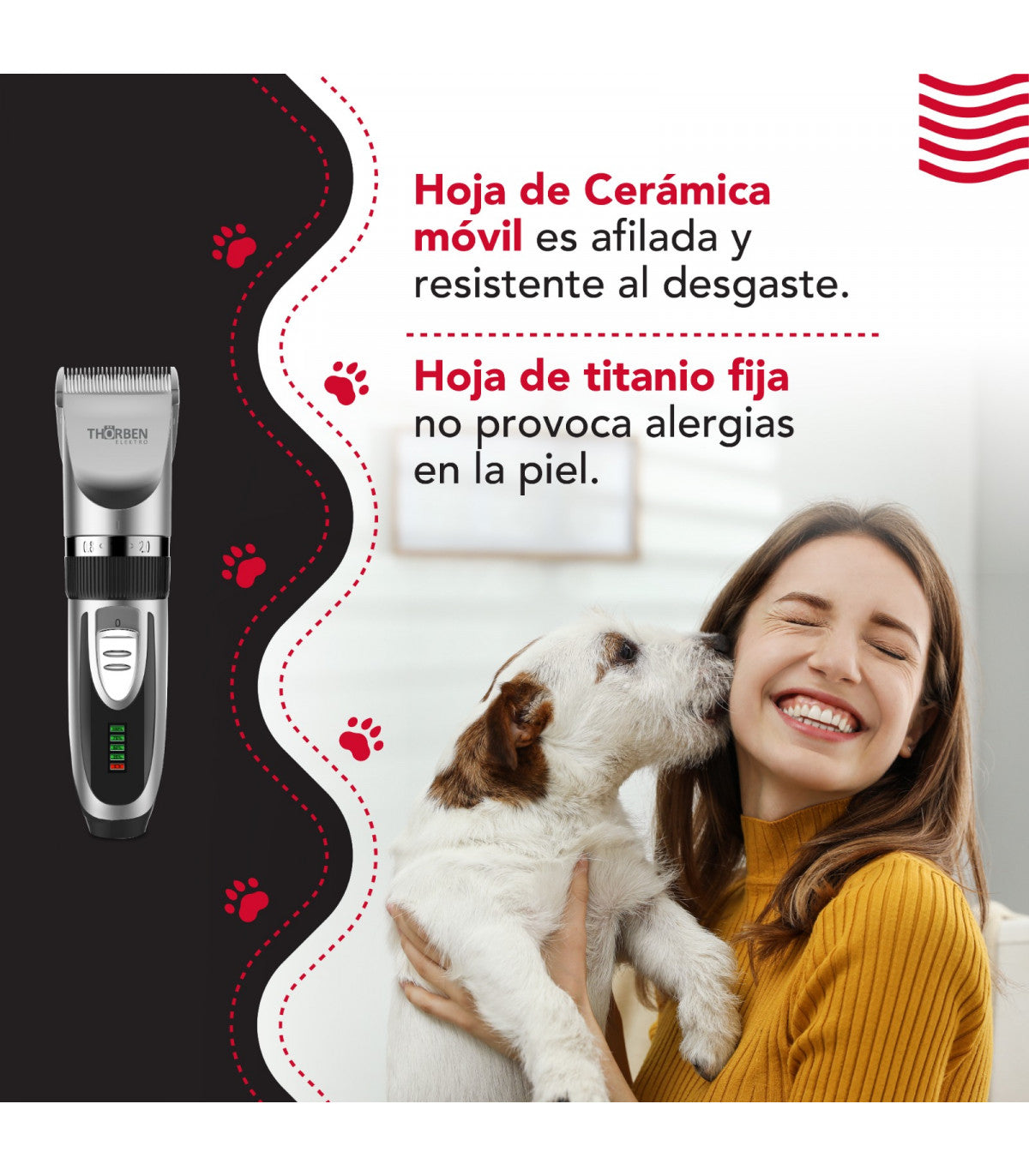 Máquina corta pelo Thor Cordless USB Pet Clipper