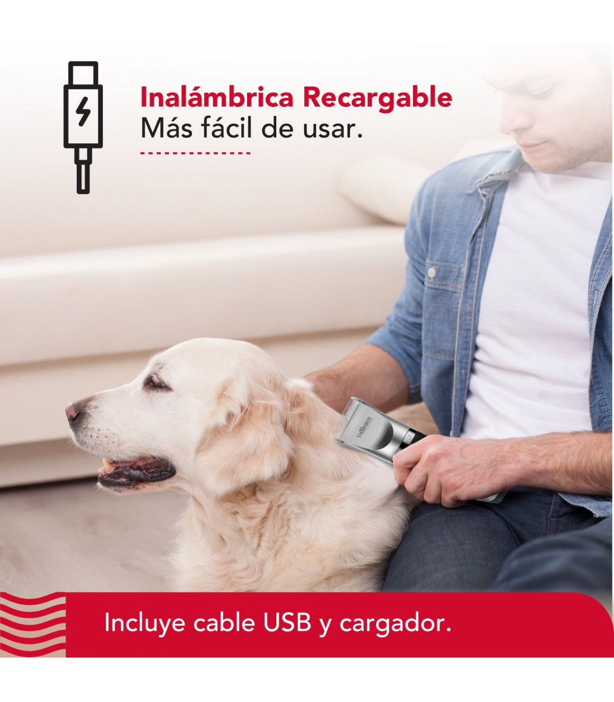 Máquina corta pelo Thor Cordless USB Pet Clipper