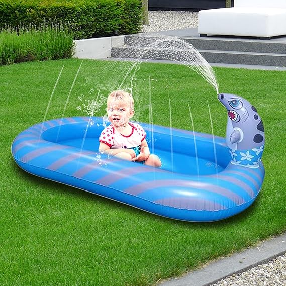 Piscina inflable rociadora Tiburón