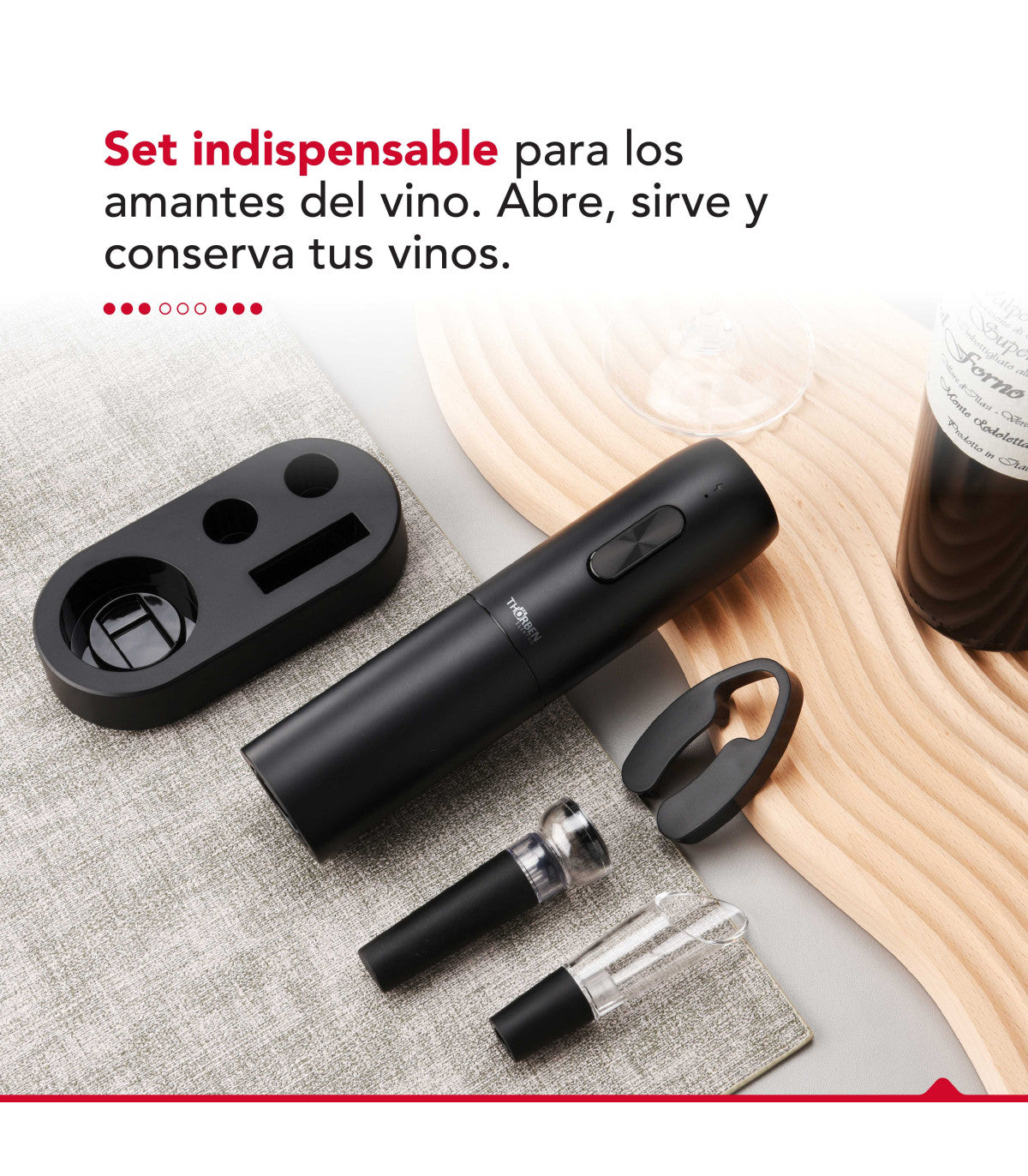 Descorchador de vino Thorben Usb Wine Set